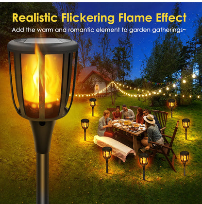 Solar Flame Torch Lights for Garden Paths & Lawn Edges – 1/2 Pack