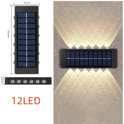 Solar Wall Lights with Dusk-to-Dawn Sensor for Porch & Fence – 6/8/12 LED