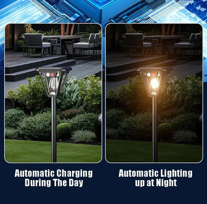Solar Motion Sensor Light for Garden Paths & Porches – Stake/Wall Mount, 1/4 Pack