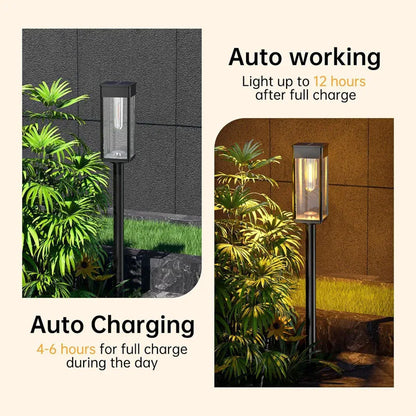 Retro Solar Pathway Lights for Garden Walkways & Backyard Paths