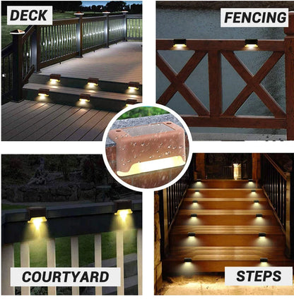 Solar Step & Deck Lights for Outdoor Stairs – 4/8/12 Pack