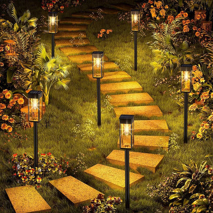 Retro Solar Pathway Lights for Garden Walkways & Backyard Paths