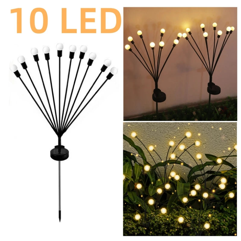 Swaying Solar Firefly Garden Lights for Patios & Garden Beds – 6/8/10 LED