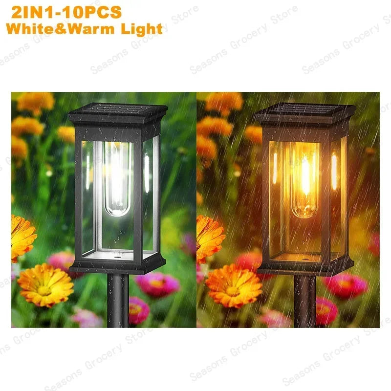 Vintage Solar Pathway Lights for Garden Walkways & Lawn Edges – 4/6/8 Pack