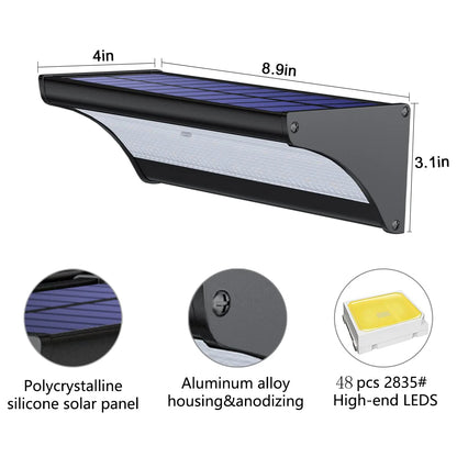 Solar Motion Sensor Flood Light for Garden Walls & Garages – 24/48/60 LED
