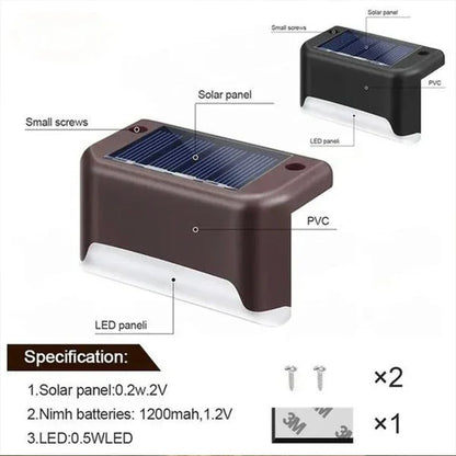 Solar Step & Deck Lights for Outdoor Stairs – 4/8/12 Pack