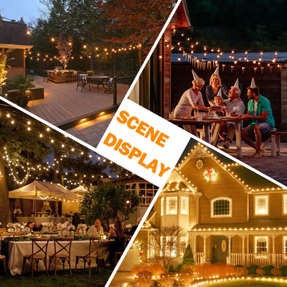 Solar G40 Globe String Lights for Patios & Backyard Bistros – 33/49/59 ft