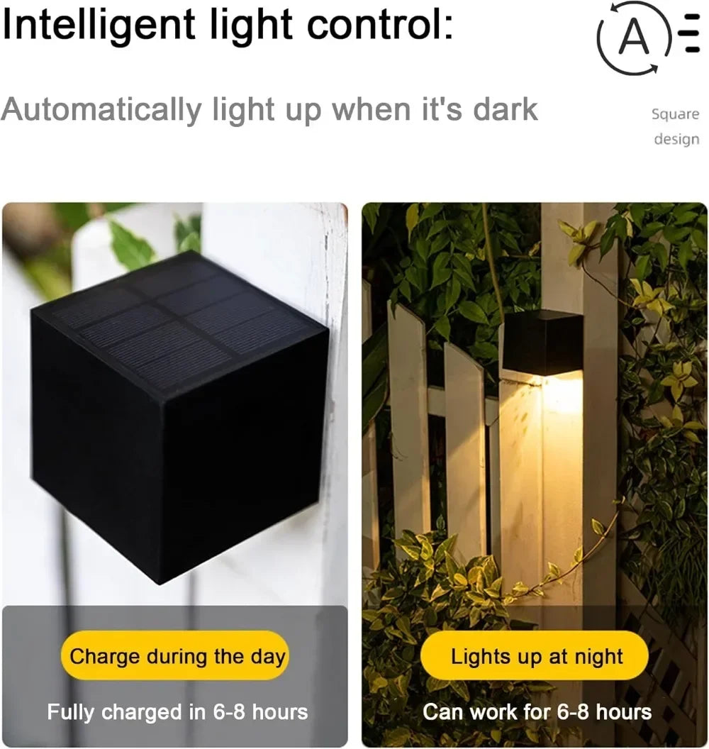 Solar Wall Lights for Fences, Porches & Garages – 1/2/4 Pack