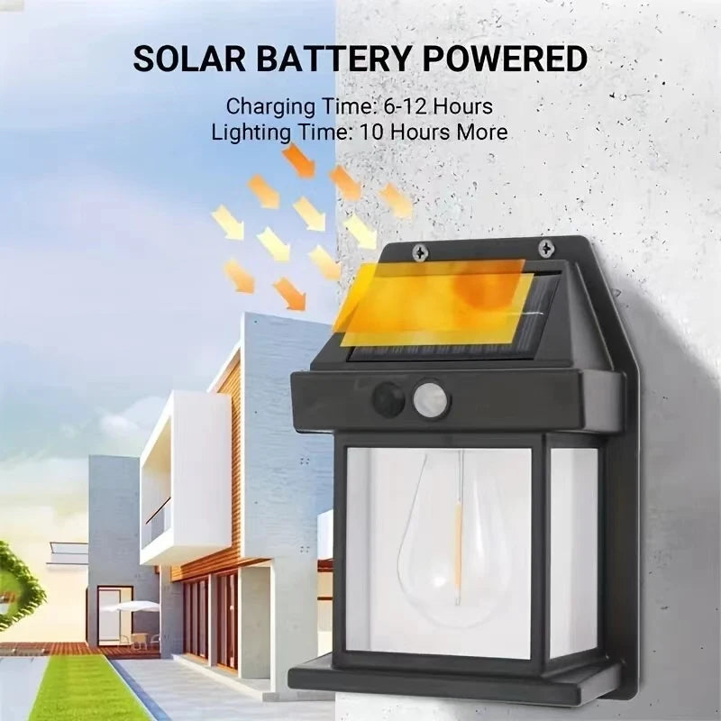 Solar Wall Light Outdoor Waterproof LED Lamp Garden Fence Decoration Motion Sensor Lantern