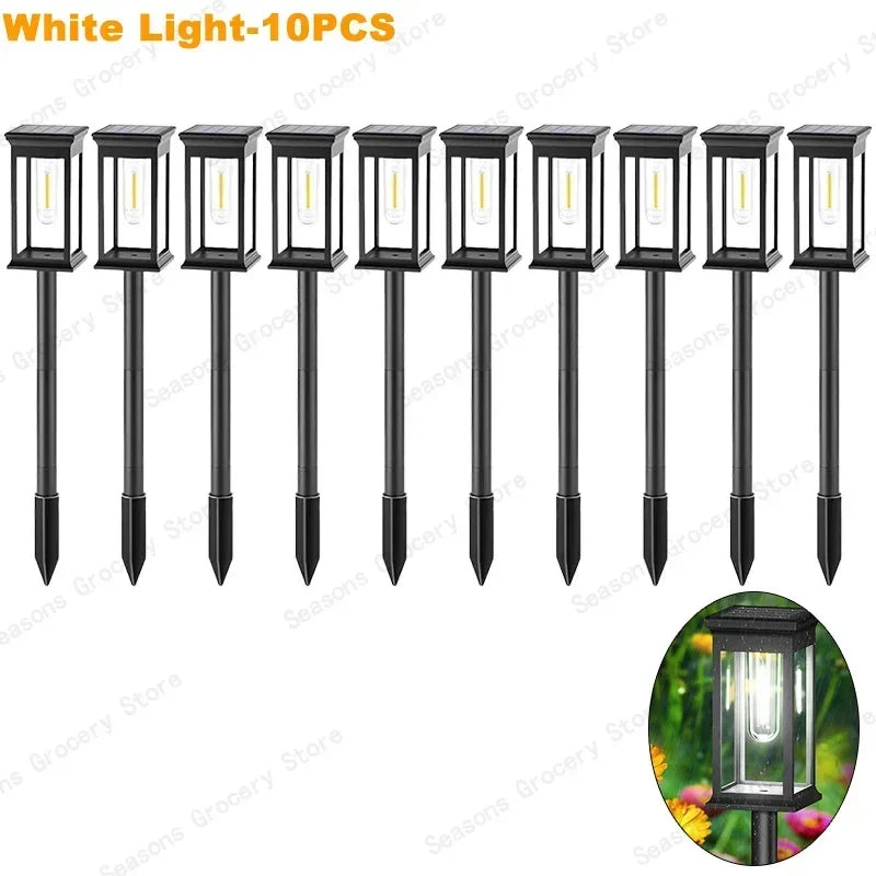 Vintage Solar Pathway Lights for Garden Walkways & Lawn Edges – 4/6/8 Pack