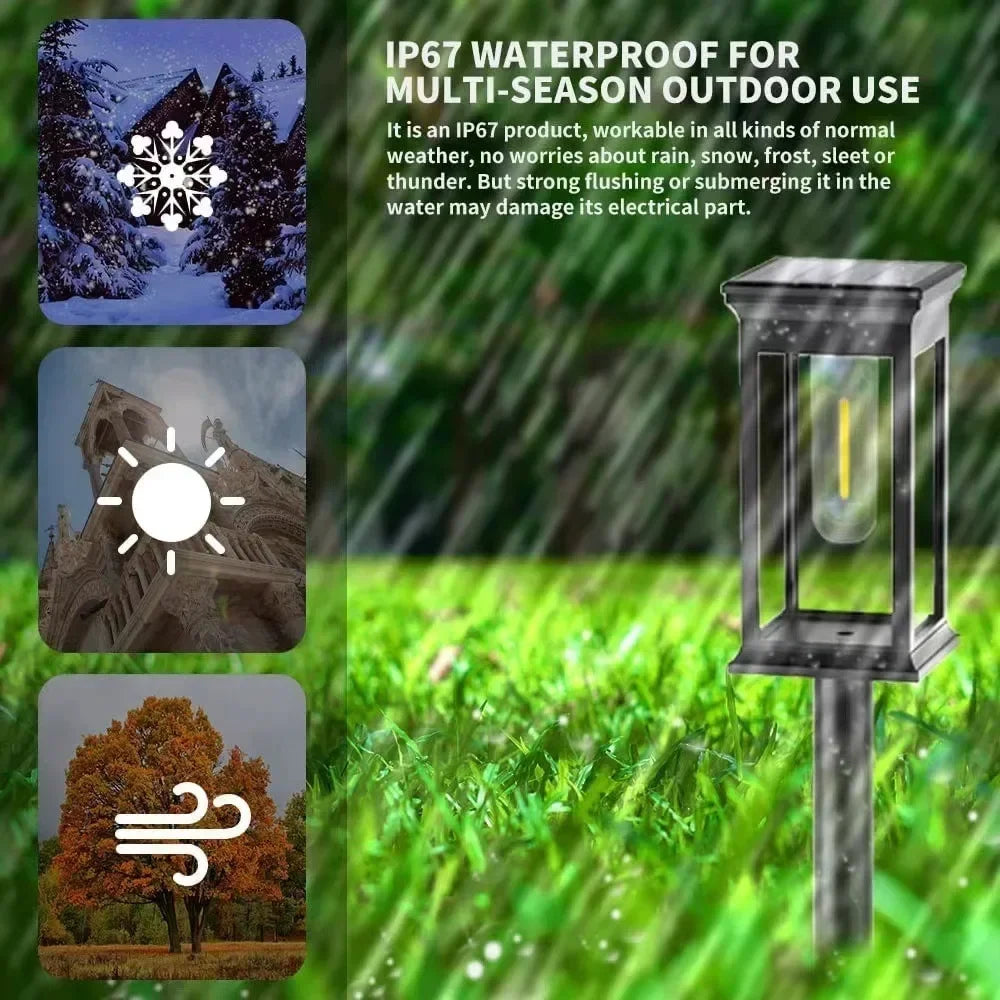 Vintage Solar Pathway Lights for Garden Walkways & Lawn Edges – 4/6/8 Pack