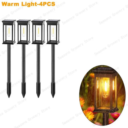 Vintage Solar Pathway Lights for Garden Walkways & Lawn Edges – 4/6/8 Pack