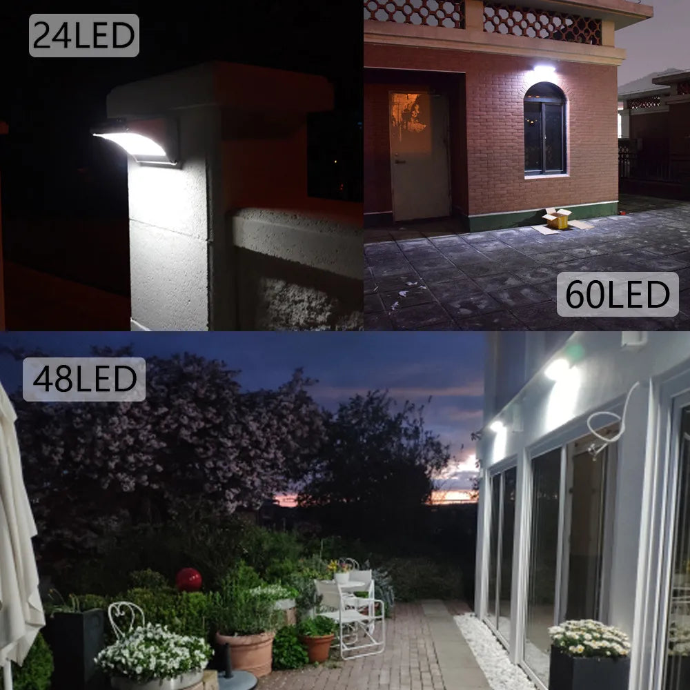 Solar Motion Sensor Flood Light for Garden Walls & Garages – 24/48/60 LED