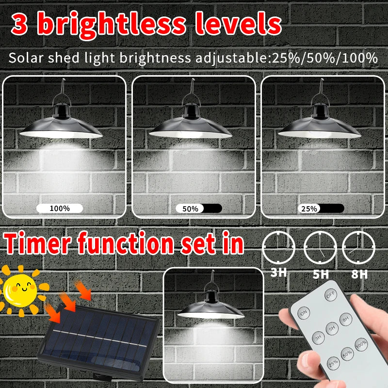 Solar Pendant Light with Remote Control – Single/Double Head