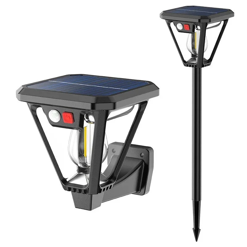 Solar Motion Sensor Light Outdoor Waterproof Dual Purpose Lawn Lamp and Wall Sconce for Garden Porch 1-4 Pack