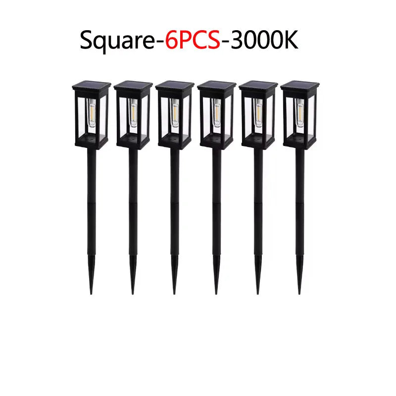 Retro Solar Pathway Lights for Garden Walkways & Backyard Paths