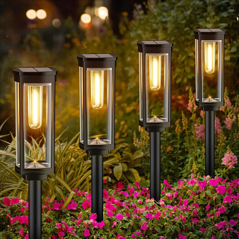 Retro Solar Pathway Lights for Garden Walkways & Backyard Paths
