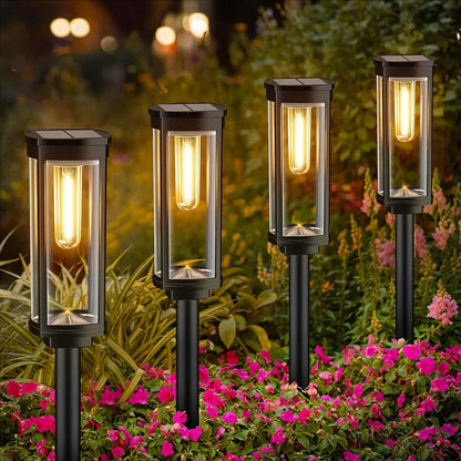 Retro Solar Pathway Lights for Garden Walkways & Backyard Paths