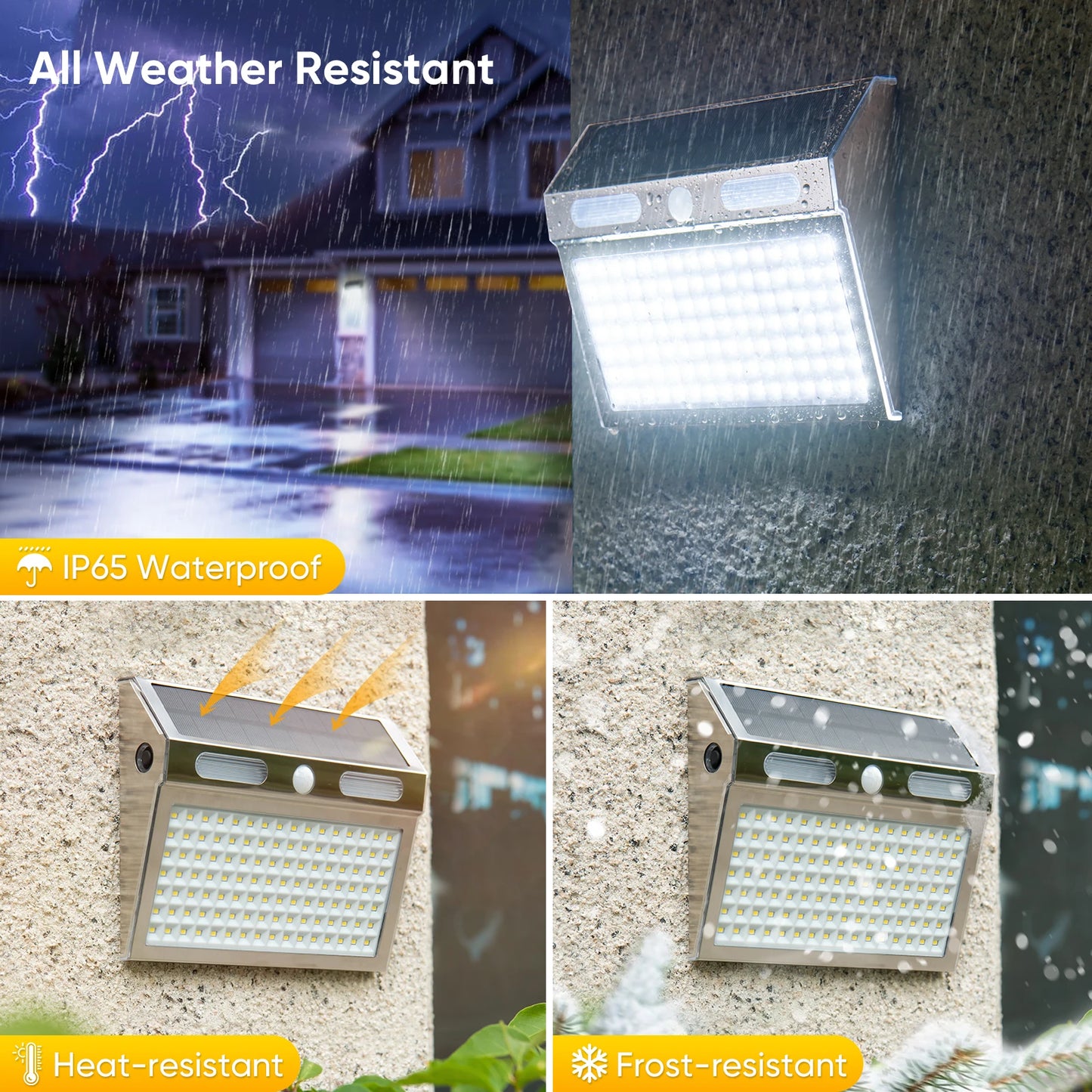Solar Sensor Wall Light for Doors & Garden Railings – 112 LED