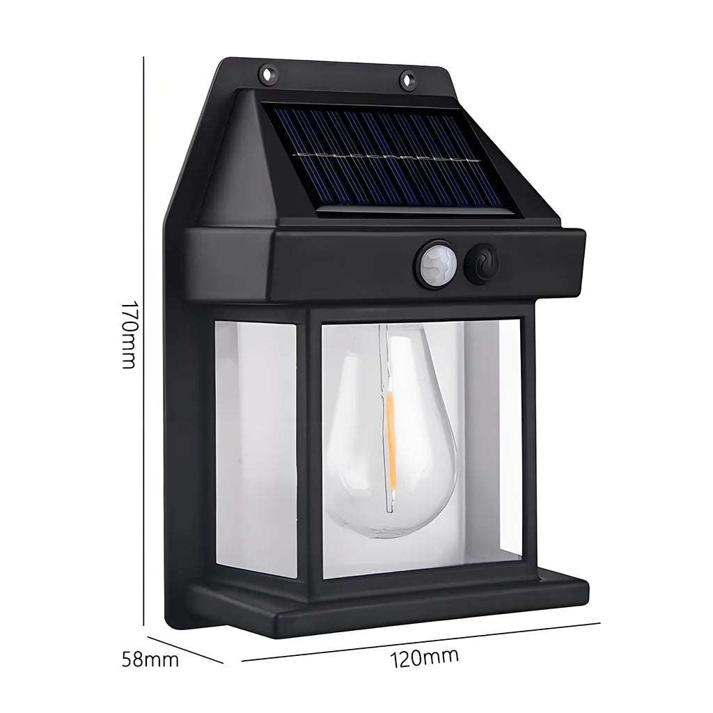 Solar Motion Sensor Wall Lantern for Fences & Porches