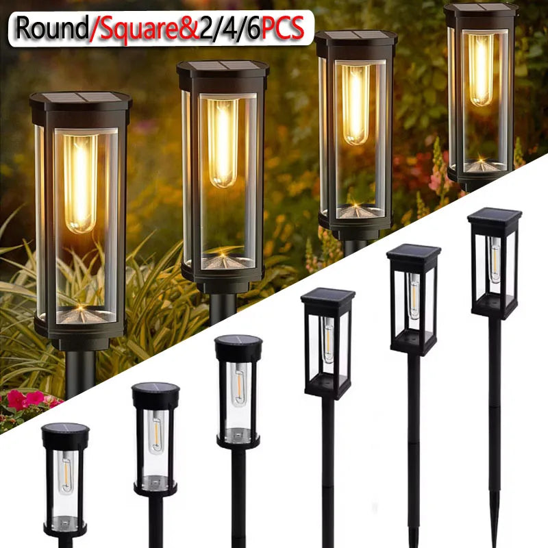 Retro Solar Pathway Lights for Garden Walkways & Backyard Paths