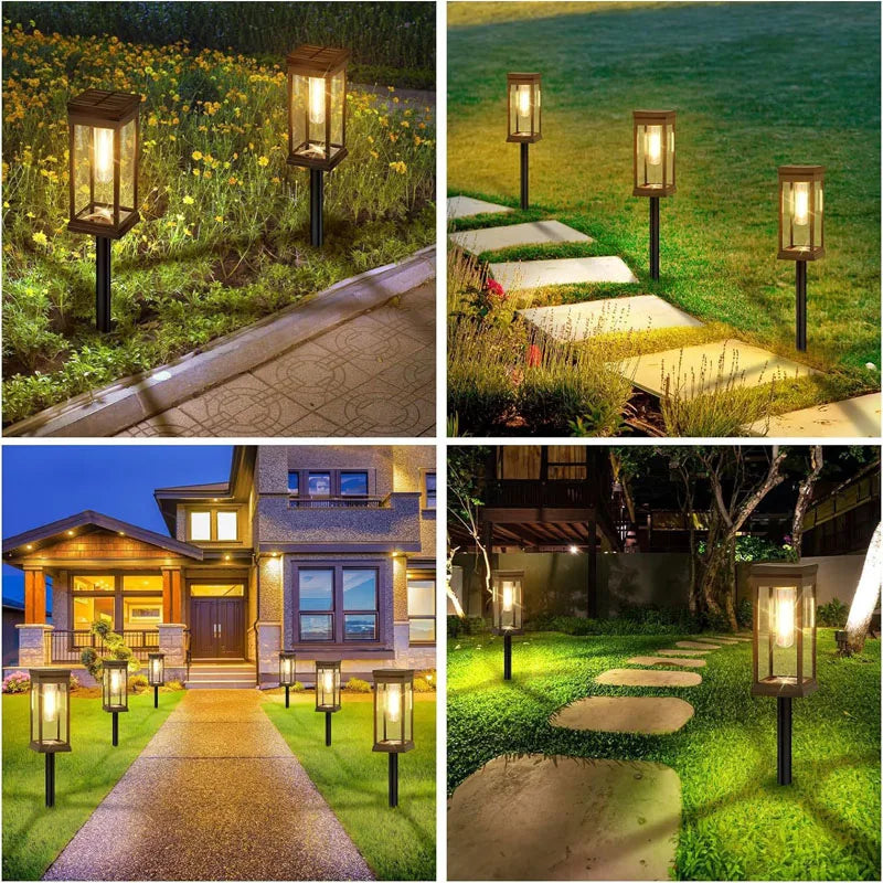 Retro Solar Pathway Lights for Garden Walkways & Backyard Paths