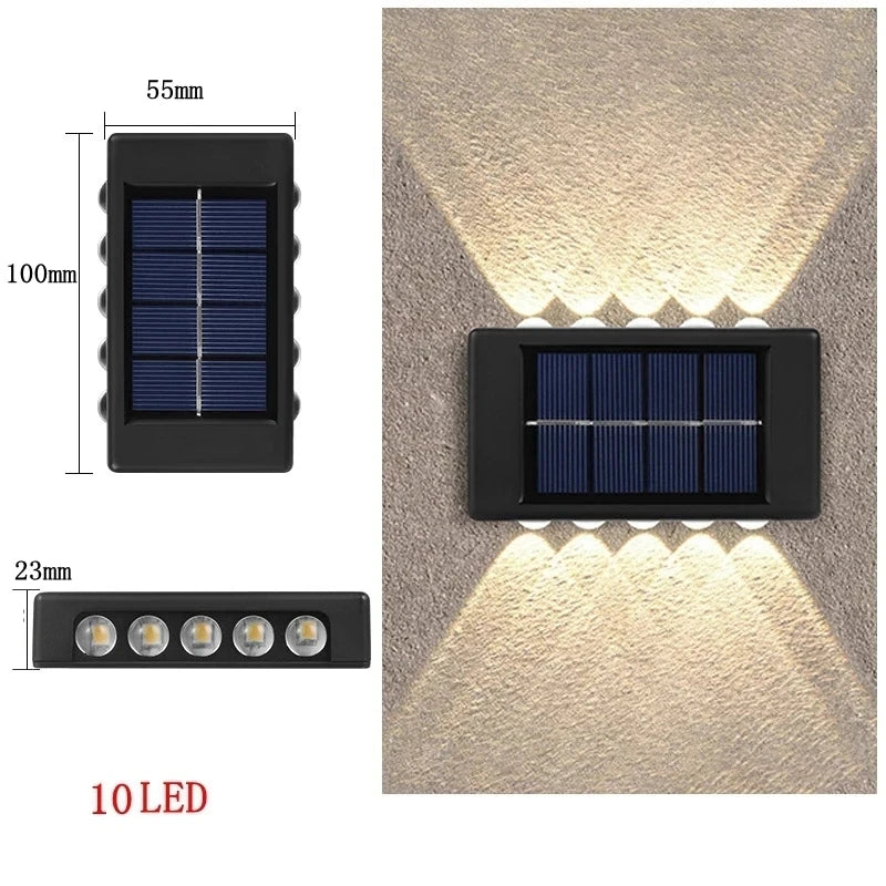 Solar Wall Lights with Dusk-to-Dawn Sensor for Porch & Fence – 6/8/12 LED