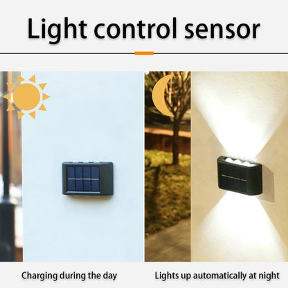 Solar Wall Lights with Dusk-to-Dawn Sensor for Porch & Fence – 6/8/12 LED
