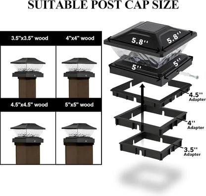 Solar Pillar Lights for Gate Posts & Fence Columns – 2/4/10 Pack