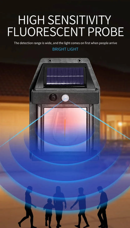 Solar Motion Sensor Wall Lantern for Fences & Porches