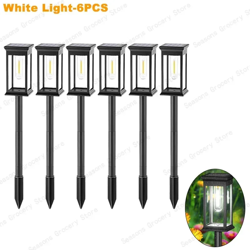 Vintage Solar Pathway Lights for Garden Walkways & Lawn Edges – 4/6/8 Pack