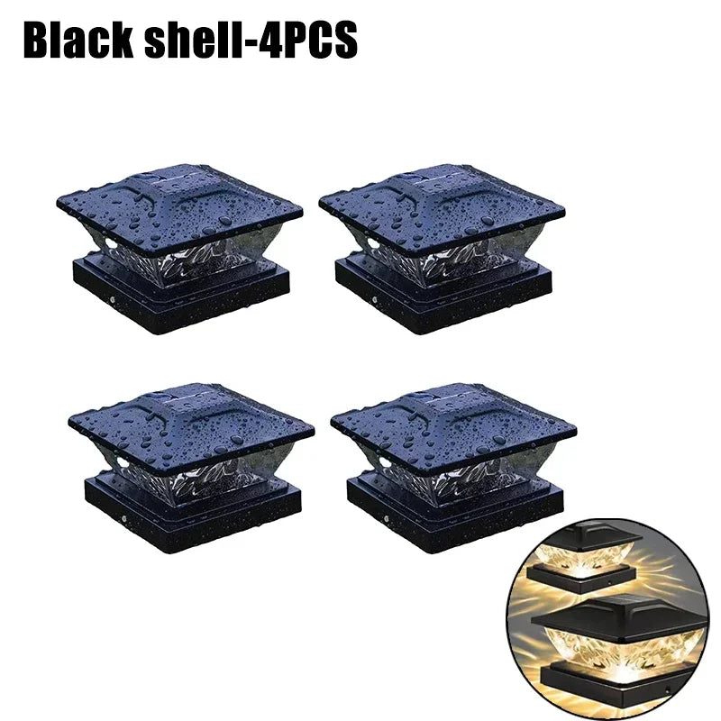 Solar Pillar Lights for Gate Posts & Fence Columns – 2/4/10 Pack