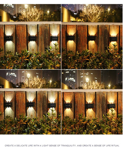 Solar Wall Lights with Dusk-to-Dawn Sensor for Porch & Fence – 6/8/12 LED