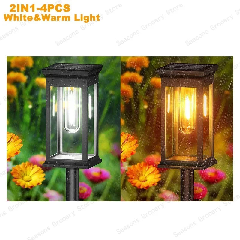 Vintage Solar Pathway Lights for Garden Walkways & Lawn Edges – 4/6/8 Pack