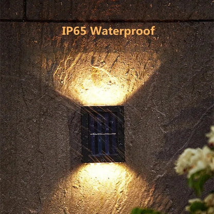 Solar Wall Lights with Dusk-to-Dawn Sensor for Porch & Fence – 6/8/12 LED