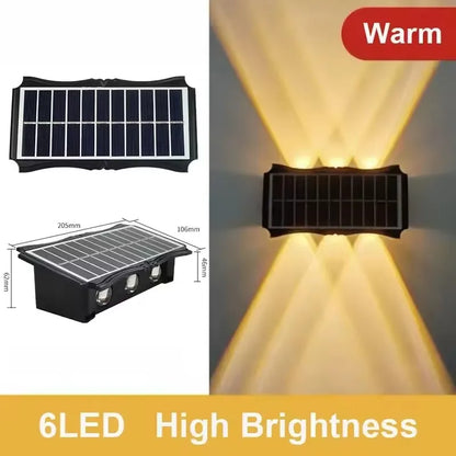 Up & Down Solar Wall Lights for Fences & Patio Walls – Warm White/RGB