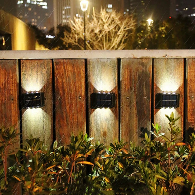Solar Wall Lights with Dusk-to-Dawn Sensor for Porch & Fence – 6/8/12 LED
