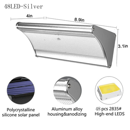 Solar Motion Sensor Flood Light for Garden Walls & Garages – 24/48/60 LED