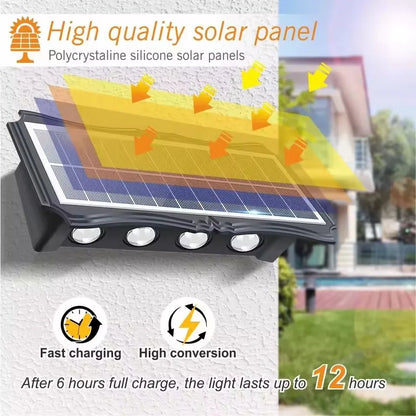 Up & Down Solar Wall Lights for Fences & Patio Walls – Warm White/RGB