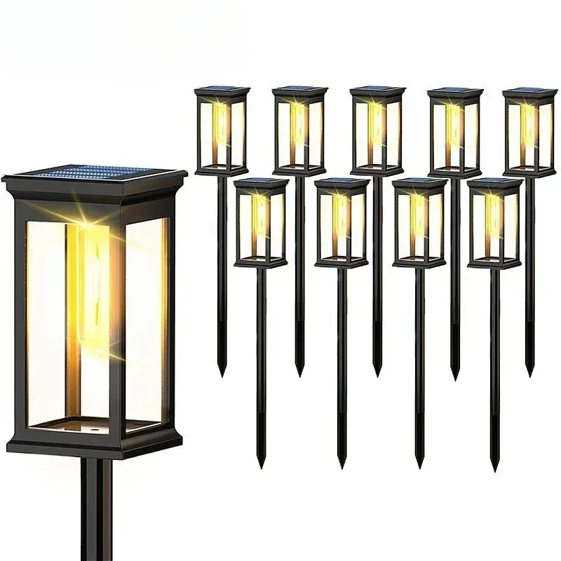 Vintage Solar Pathway Lights for Garden Walkways & Lawn Edges – 4/6/8 Pack