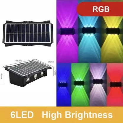 Up & Down Solar Wall Lights for Fences & Patio Walls – Warm White/RGB
