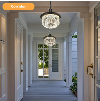 Waterproof Crystal Solar Pendent Light LED Solar Light Outdoor with Adjustable Color Changing Solar Garden Lamp for Gazebo Barn