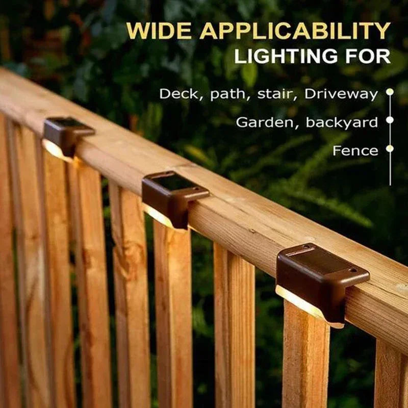Solar Step & Deck Lights for Outdoor Stairs – 4/8/12 Pack
