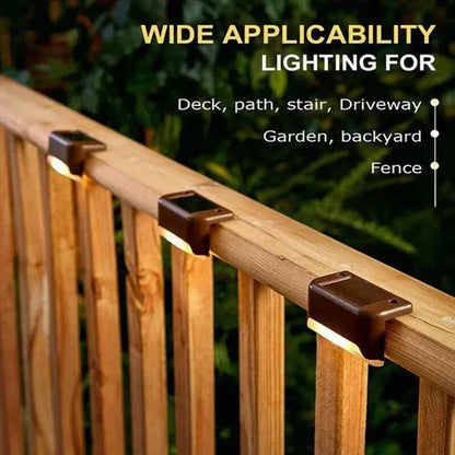 Solar Step & Deck Lights for Outdoor Stairs – 4/8/12 Pack