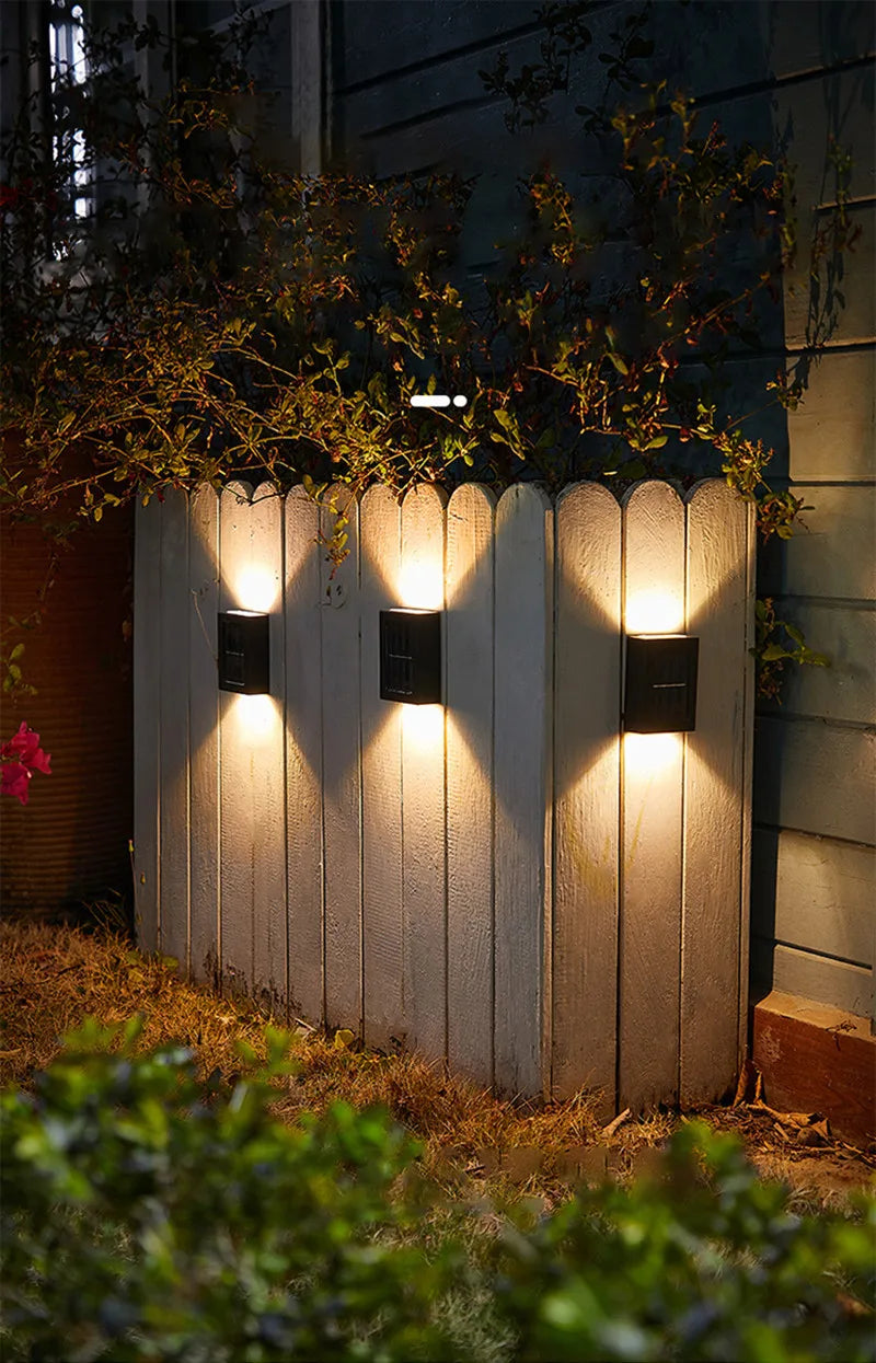 Solar Wall Lights with Dusk-to-Dawn Sensor for Porch & Fence – 6/8/12 LED