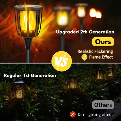Solar Flame Torch Lights for Garden Paths & Lawn Edges – 1/2 Pack