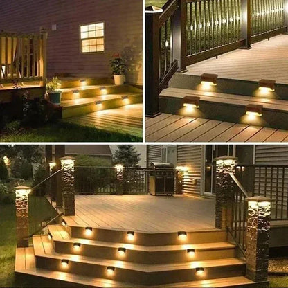 Solar Step & Deck Lights for Outdoor Stairs – 4/8/12 Pack