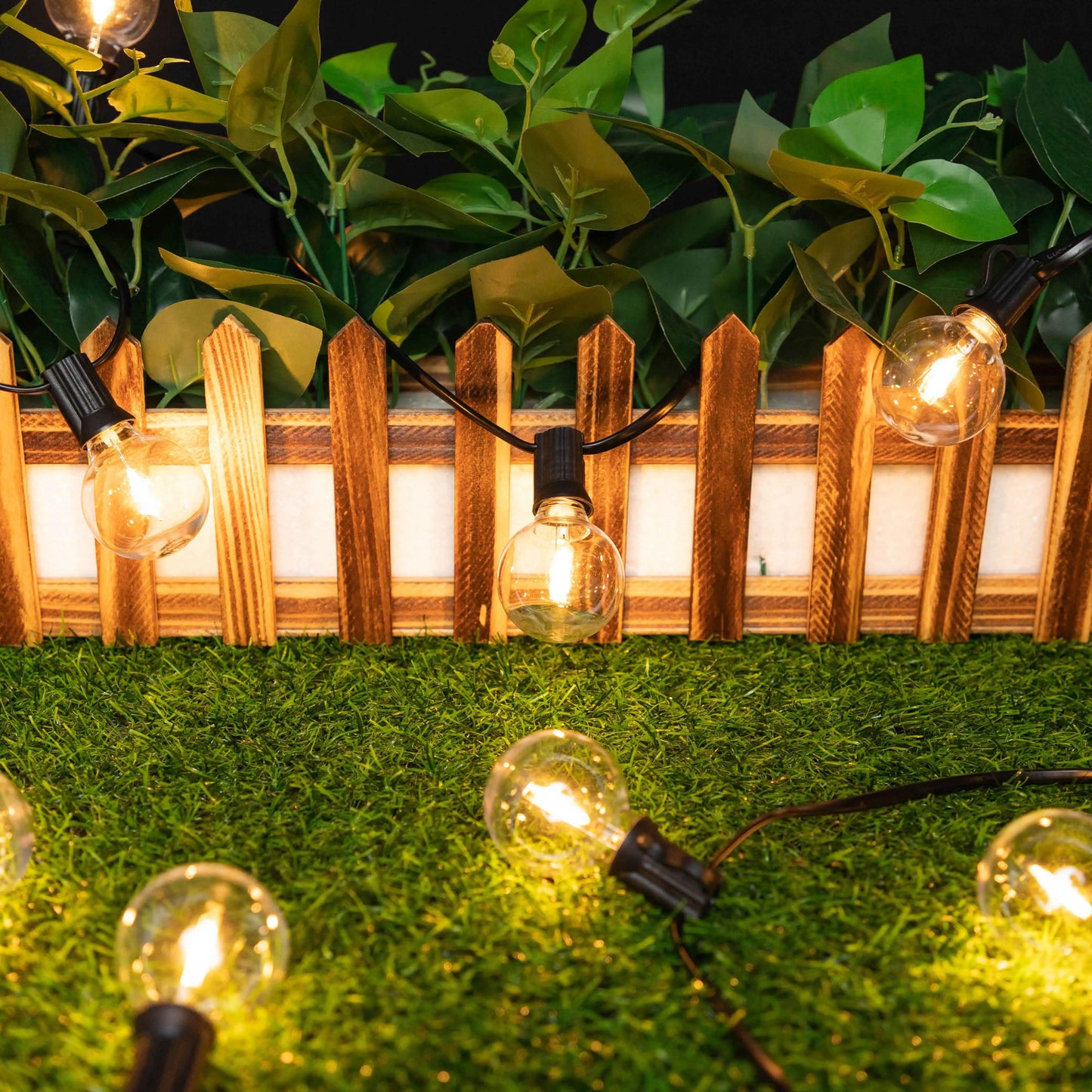 Solar G40 Globe String Lights for Patios & Backyard Bistros – 33/49/59 ft
