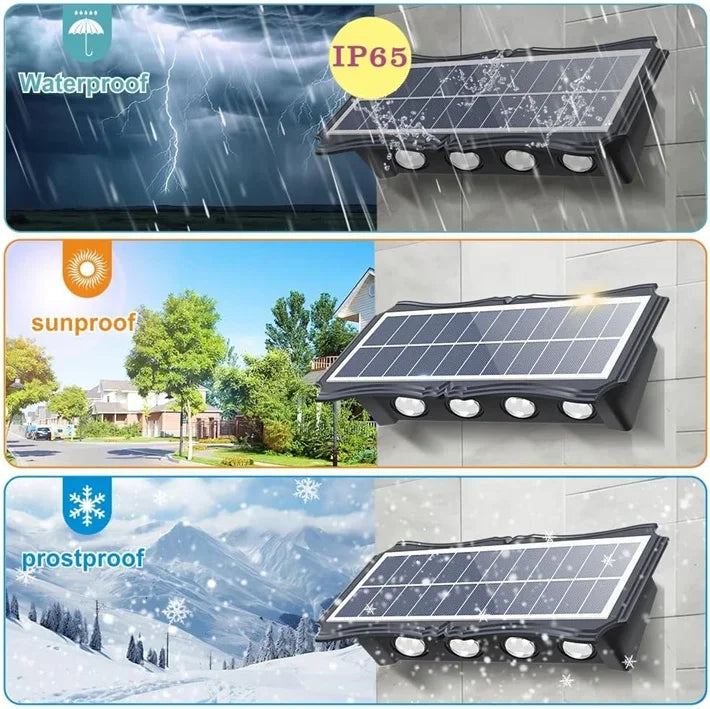 Up & Down Solar Wall Lights for Fences & Patio Walls – Warm White/RGB