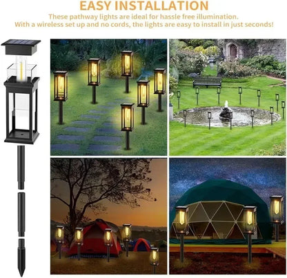 Vintage Solar Pathway Lights for Garden Walkways & Lawn Edges – 4/6/8 Pack